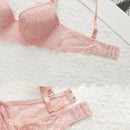 Sujetador bralette rosa de encaje para adolescente, tipo ajustable fino, alambre de soporte lateral, push-up y comodo para uso diario