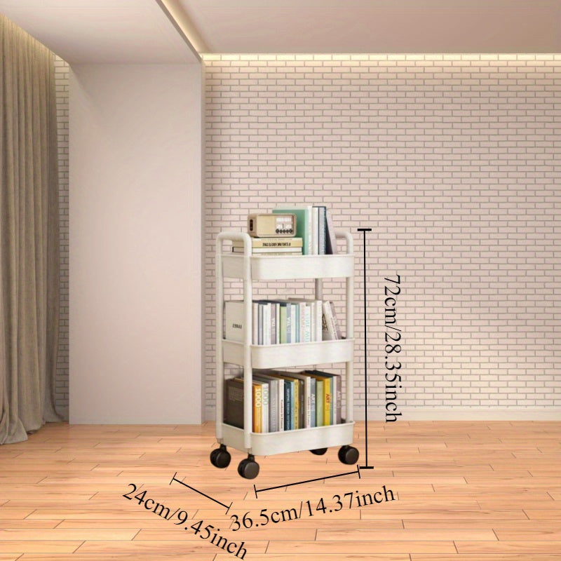 Carrito organizador de almacenamiento de varios niveles - Versátil, portátil para cocina, baño, dormitorio - Plástico duradero, fácil de mover con amplio espacio de almacenamiento