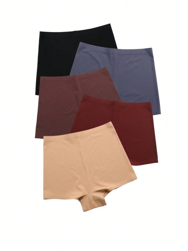 paquete de 5 boyshorts solidos de cintura alta