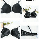 2 piezas de sujetadores con aros de encaje floral rojo/albaricoque con efecto push-up para mujer, ropa interior femenina con cierre trasero para busto/pecho pequeno, lenceria sexy y de unicolor para pechos pequenos, sosten de apoyo con tirantes
