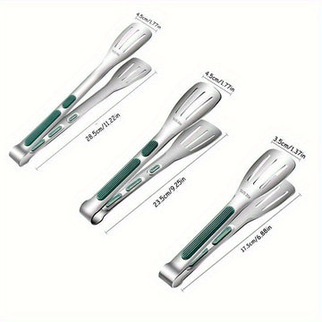 1 pinza para servir de acero inoxidable, agarre antideslizante, pinza para alimentos, ensalada, pan, herramienta para cocinar parrilla de barbacoa, accesorio de cocina