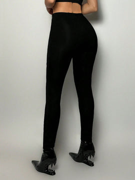 ICON Conjuntos de verano Y2k, verano de primavera, malla de perspectiva de verano, leggings ajustados con corte de malla, pantalones de mujer