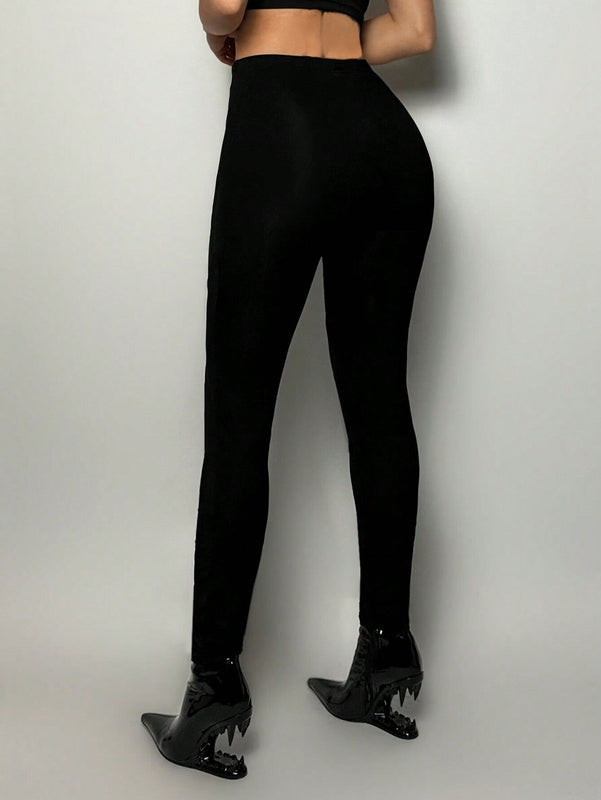 ICON Conjuntos de verano Y2k, verano de primavera, malla de perspectiva de verano, leggings ajustados con corte de malla, pantalones de mujer
