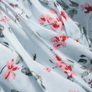 DAZY Camisa de manga larga con estampado floral y volante en el pecho para mujer