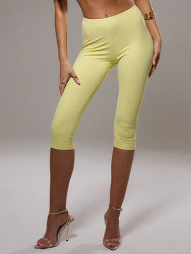 MUSERA Legging recortado de tejido elastico