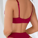 Conjunto de ropa interior femenina, sujetador liso y sexy con almohadillas push up y braguitas a Set