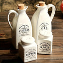 Juego de 4 piezas, Botella de Aceite, Botella Dispensadora de Cerámica para Aceite, Olla de Aceite Antifugas, Botella de Aceite Retro, Botellín de Condimentos, Tarro de Especias, Botella de Vinagre, Contenedor de Condimentos para Cocina al Aire Libre, Ba