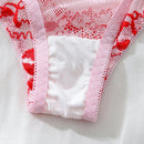 Conjunto de ropa interior femenina sencillo y comodo con encaje en forma de corazon