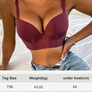 NEW 1 pieza Sujetador sexy y encantador con push-up, correas antideslizantes y ganchos de triple  para mujer