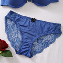 Conjunto de lenceria de mariposa bordada Bra push up y braguita semi-transparente para mujer - Encaje contrastante, ajuste comodo, realza las curvas