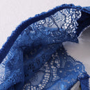 Conjunto de lenceria de mariposa bordada Bra push up y braguita semi-transparente para mujer - Encaje contrastante, ajuste comodo, realza las curvas