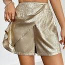 Essnce Shorts diarios simples de color metalico para mujer