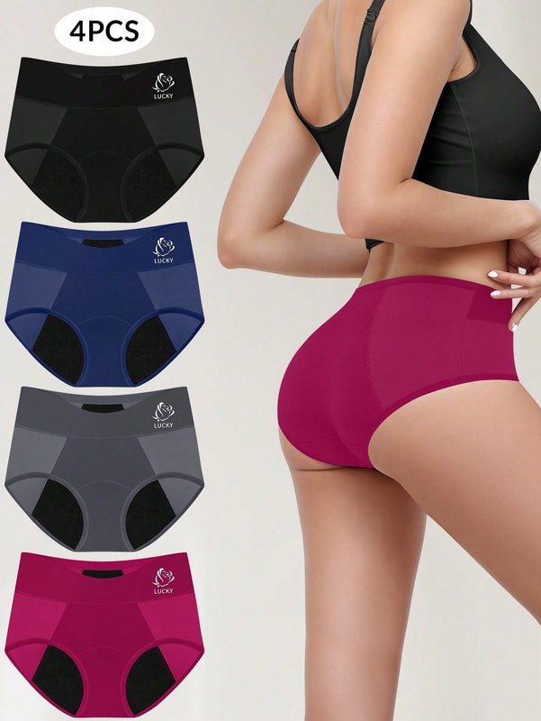 paquete de 4 Calzones fisiologicos con triangulo anti-fugas para mujeres