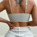NEW Sujetador sin costuras para mujeres con borde festoneado y brillantes pedrerias, ropa interior comoda y transpirable