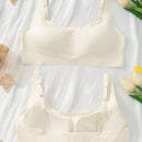 Sujetador de tirantes ajustables sin costuras de color albaricoque para mujer