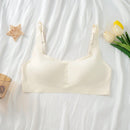 Sujetador de tirantes ajustables sin costuras de color albaricoque para mujer
