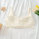 Sujetador de tirantes ajustables sin costuras de color albaricoque para mujer