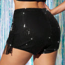 BAE Shorts de borlas de lentejuelas de moda para fiesta