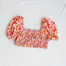 WYWH Blusa Floral De Manga Acampanada Con Hombro Descubierto Y Detalles De Volantes