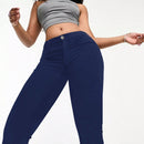 NEW Apperloth A Pantalones cortos capri clasicos ultra estirados de cintura alta con bolsillo oblicuo ajustados y comodos casuales con longitud de 3/4
