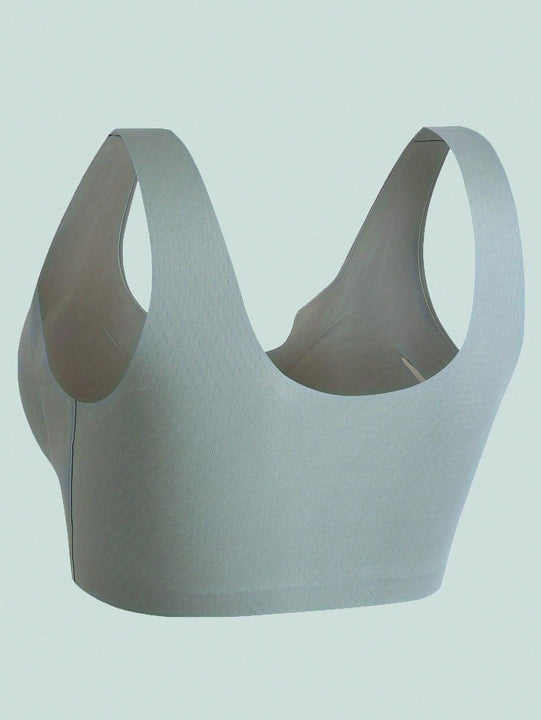 Sujetador para mujeres, sin costuras, sin aros, con broche frontal, de ocio, de latex, transpirable, simple, delgado, dinamico y sexy, que levanta y da forma