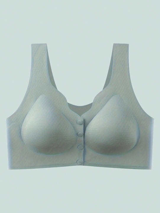 Sujetador para mujeres, sin costuras, sin aros, con broche frontal, de ocio, de latex, transpirable, simple, delgado, dinamico y sexy, que levanta y da forma