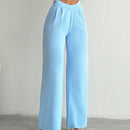 Pantalones largos diarios y simples de color solido para mujer