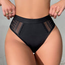Pantaletas triangulares de encaje de cintura alta y unicolor (se vende por separado)