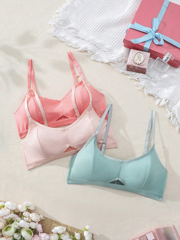 Sujetador Hueco De Color Solido Para Mujer