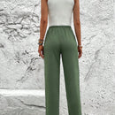 Lune pantalones elegantes de talle alto y largo con estampado de leopardo vintage, de uso casual y para la oficina, con tobillo entallado
