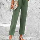 Lune pantalones elegantes de talle alto y largo con estampado de leopardo vintage, de uso casual y para la oficina, con tobillo entallado