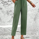 Lune pantalones elegantes de talle alto y largo con estampado de leopardo vintage, de uso casual y para la oficina, con tobillo entallado