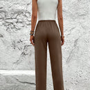 Lune pantalones elegantes de talle alto y largo con estampado de leopardo vintage, de uso casual y para la oficina, con tobillo entallado