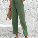 Lune pantalones elegantes de talle alto y largo con estampado de leopardo vintage, de uso casual y para la oficina, con tobillo entallado