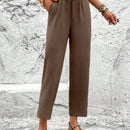 Lune pantalones elegantes de talle alto y largo con estampado de leopardo vintage, de uso casual y para la oficina, con tobillo entallado