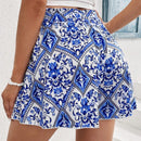 VCAY Pantalones cortos sueltos de estilo floral para mujer con ajuste holgado para vacaciones