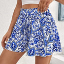 VCAY Pantalones cortos sueltos de estilo floral para mujer con ajuste holgado para vacaciones
