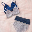 Conjunto de ropa interior de Brasier inalambrico de encaje de flores comodo para mujeres, 2 juegos