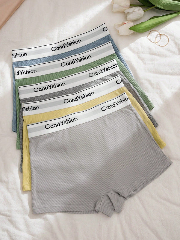Boxers para Mujer Comodos de Borde Ancho con Acabado de Surco Vertical (Paquete de 5)