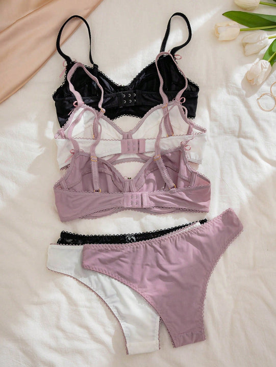 Romantico encaje y huecos agradables para taza delgada, juego de 6 piezas