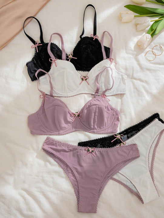 Romantico encaje y huecos agradables para taza delgada, juego de 6 piezas