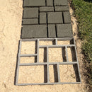 Molde de plástico para pavimento, fabricante de pasarelas de jardín de 10 rejillas, molde reutilizable para adoquines con diseño de piedra de cemento y hormigón, molde para escalones para exteriores de 44,96 cm x 39,88 cm, fácil de usar