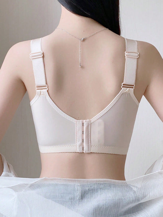 Sujetador acolchado suave, sosten de encaje floral multitud de mariposas solido y simple, sosten inalambrico sin costuras que brinda comodidad y transpirabilidad, ropa interior de mujer