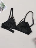 NEW Bralette semitransparente cruzado y sexy sin aro para mujer con forro ligero
