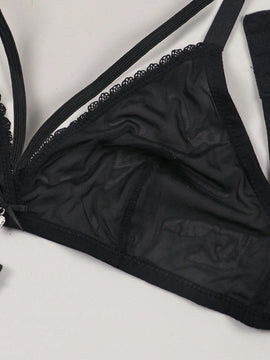 NEW Bralette semitransparente cruzado y sexy sin aro para mujer con forro ligero