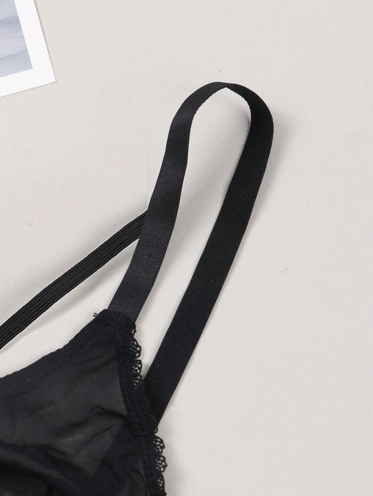 NEW Bralette semitransparente cruzado y sexy sin aro para mujer con forro ligero