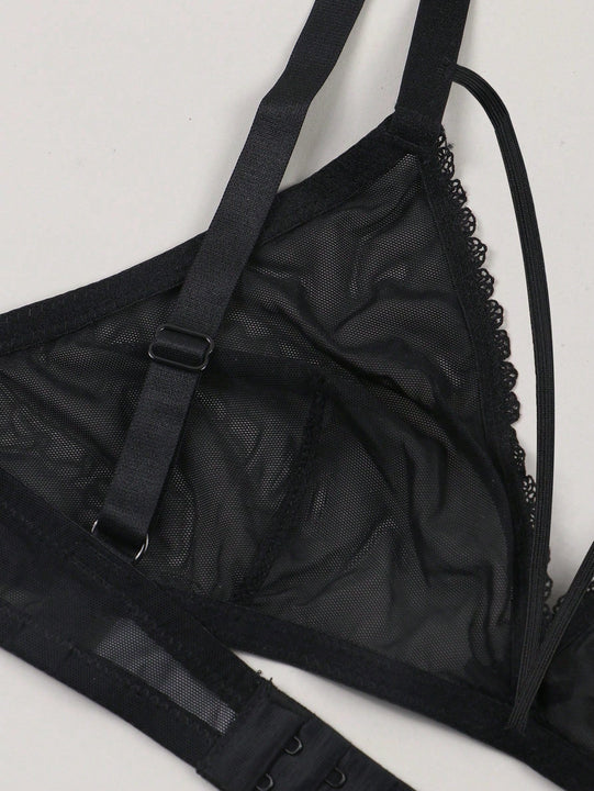 NEW Bralette semitransparente cruzado y sexy sin aro para mujer con forro ligero