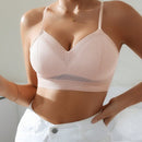 Sujetador inalambrico atractivo para mujer con encaje y espalda descubierta