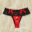 Mujeres Sexy Encaje Abierto Entrepierna Bragas Con Decoracion De Lazo A La Moda