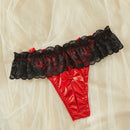 Mujeres Sexy Encaje Abierto Entrepierna Bragas Con Decoracion De Lazo A La Moda
